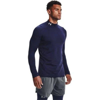 Image of Under Armour Men UA CG Fitted Mock, Warm Base Layer Top for Men, Compression Shirt Running, Skiing, Winter Cold Weather Fitness