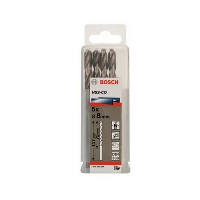 Image of Bosch 5x PRO Stainless Steel HSS Co Twist Drill Bit (for steel, Ø 8,00 mm, Professional Accessory Rotary Drill/Drivers)