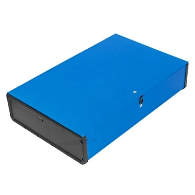 Image of 2 x Blue A4/Foolscap Lock Spring Box Files 70mm Document Paper Storage Folder