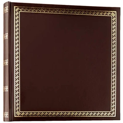 Image of Walther design MX 103 P Das Schicke Dicke artificial leather book bound album with gold embossing, 10.2 x 9.8 inch (26 25 cm), 100 white pages, brown