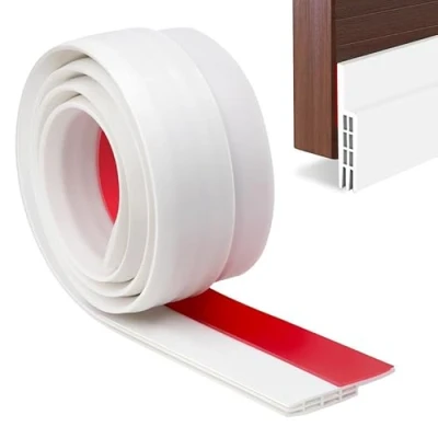 Image of YOUSHARES Draft Excluder Tape for Doors Front Door Draught Bottom of Strip Rubber Sealing Soundproof Seal Frame (White)