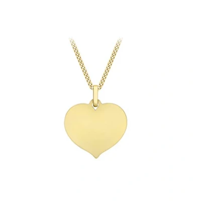 Image of Carissima Gold Women&#039;s 9 ct Yellow 17.9 x 21.5 mm Heart Pendant on 0.7 Diamond Cut Curb Chain Necklace of Length 46 cm/18 Inch