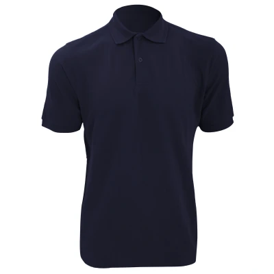 Image of Russell Athletic Mens Ripple Collar &amp; Cuff Short Sleeve Polo Shirt (French Navy) Multicolour Size Large