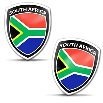 Image of Biomar Labs 2 x Sticker 3D Gel Silicone Badge Stickers Car Motorcycle Bicycle Window Door PC Mobile Phone Tablet Laptop South Africa Flag F 227
