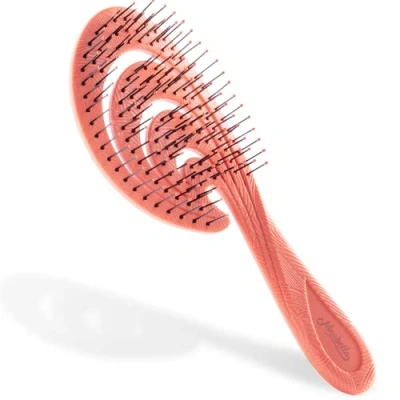 Image of Ninabella Organic Detangle Hair Brush for Women, Men &amp; Children Does not Pull the Straightening Brushes Curly, Straight Wet Unique Wave Hairbrush Green