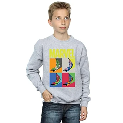 Image of Marvel Boys Spider Man Pop Art Sweatshirt Sport Grey 12 13 Years