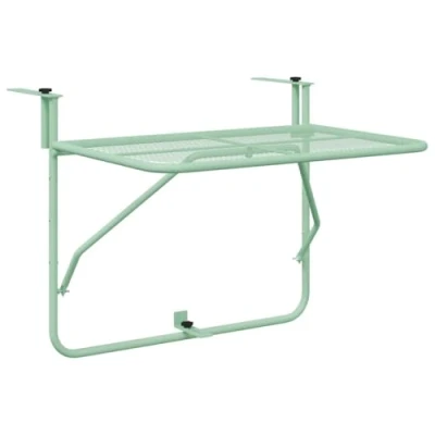 Image of vidaXL Foldable Hanging Balcony Table Mint Green, 60x40 cm, Steel