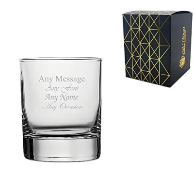 Image of Personalised Engraved 6.5oz Whiskey Glass, Gift Boxed, Personalise with Any Name and Message, Perfect for Occasion