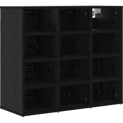 Image of Shoe Cabinet Black oak 52.5 x 30 50 cm Engineered wood Vidaxl