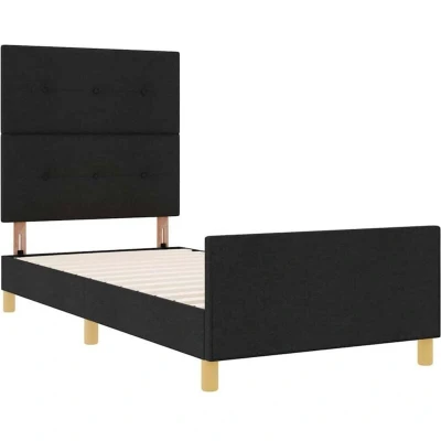 Image of vidaXL Bed Frame in Black, 80x200 cm, Fabric