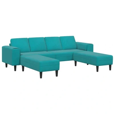 Image of vidaXL Sofa Set 3 pcs Turquoise Velvet