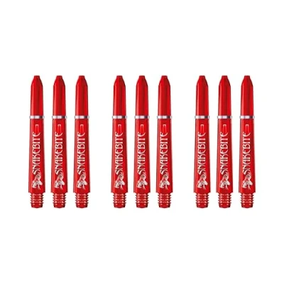 Image of Red DRAGON Peter Wright Snakebite Signature Series Short Dart Stems 3 Sets Per Pack (9 Shafts in Total)