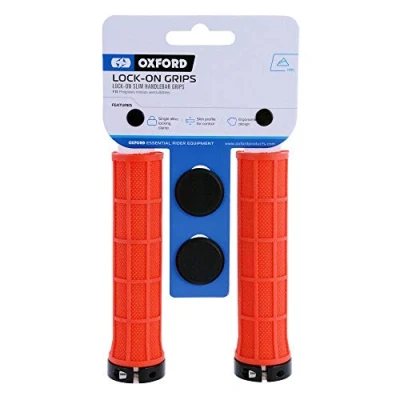 Image of Oxford Pair of Handlebar Grips Lock on Slim Red (Default, Red)