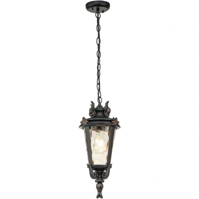 Image of Baltimore 1 Light Medium Outdoor Ceiling Chain Lantern Weathered Bronze, E27