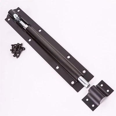 Image of Large 10&quot; Black Steel Tower Slide Bolt for Sheds Doors and Fence Gates