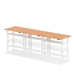 Image of Air B2B 1600x600mm Height Adjustable 6P Bench Desk CP Oak/White