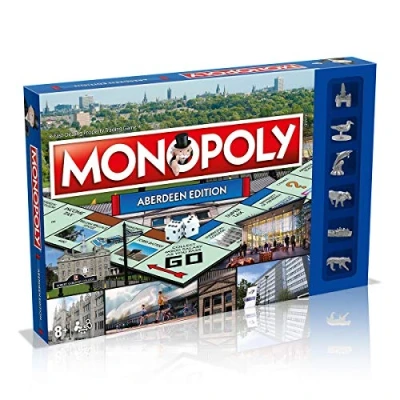 Image of Winning Moves Aberdeen Monopoly Board Game, Advance to Castlegate, Duthie Park and Robert Gordon’s College trade your way success, 26 players makes a great gift for ages 8 plus