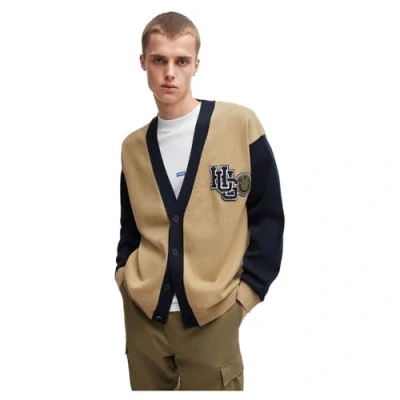 Image of HUGO Smeylo Cardigan, Men&#039;s, Size: Medium, Medium beige