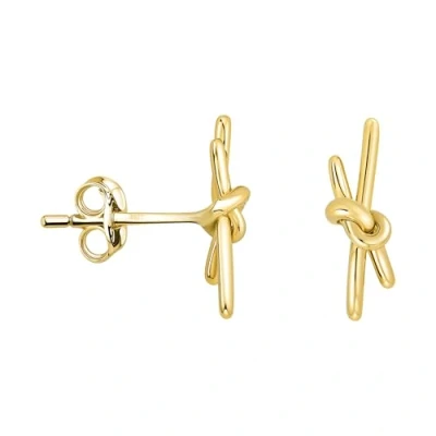Image of SOFIA MILANI Women&#039;s Earrings 925 Silver Gold Plated Knot Stud Earring 20898