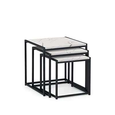 Image of Julian Bowen Tribeca Nest of Tables, White Marble Effect
