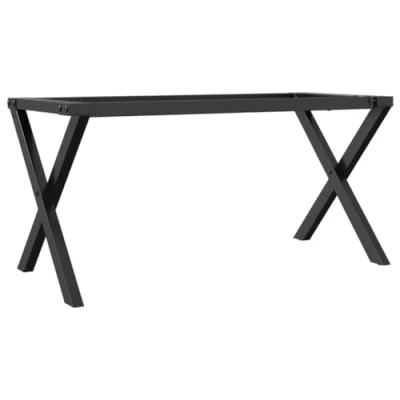 Image of vidaXL Black Cast Iron X Frame Coffee Table Legs Industrial Metal Furniture Supports for Home Office Desk, Living/Lounge Room Decor
