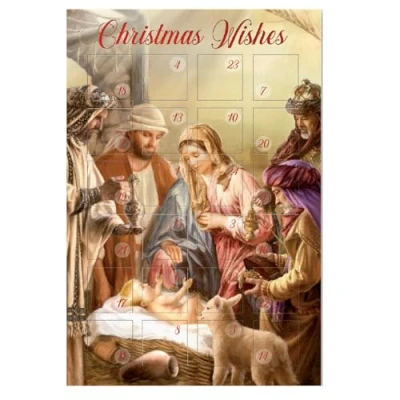 Image of Christmas Card Advent Calendar Nativity Design with Envelope (Nativity 0065)