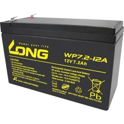 Image of Kung LONG WP7.2 12A 12 Volt 7.2Ah Faston 6.3 mm Plug Contacts