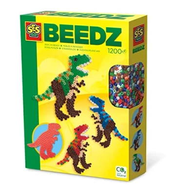 Image of SES Creative 06117 Iron on Beads T Rex, Multicoloured