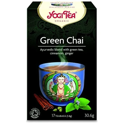 Image of Yogi Tea, Green Chai, Organic Herbal Blend of Cinnamon and Ginger, 6 Packs x 17 Tea Bags (102 Teabags Total)