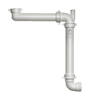 Image of Reginox Panama Space Saving Sink Basin Waste Syphon White Bathroom