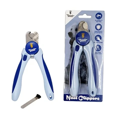 Image of Thunderpaws Professional Grade Dog Nail Clippers with Protective Guard and Safety Lock (Medium to Large Breeds, Blue)