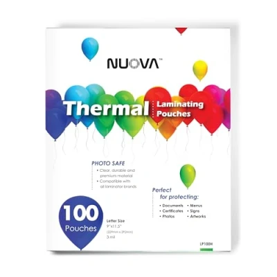 Image of Nuova Premium Thermal Laminating Pouches 9&quot; x 11.5&quot;, Letter Size, 3 mil, 100 Pack (LP100H)