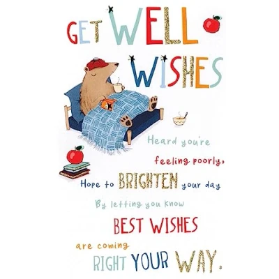 Image of Get Well Wishes Embellished Soon Greeting Card Words To Cherish Cards WCH017
