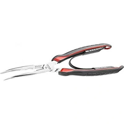 Image of Facom 195A.20CPE Half Round Short Nose Pliers, Red/Black, 200 mm