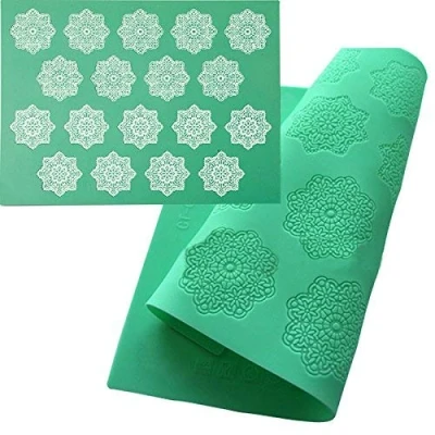 Image of Uteruik Nonstick Silicone Snowflake Lace Mat Pad Cake Fondant Mould Embossed Sugarcraft Mold DIY Mousse Baking Decorating Tools Gadgets