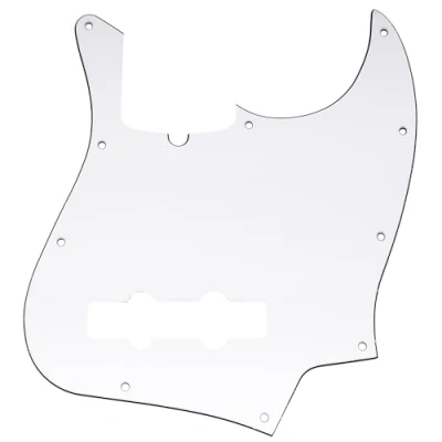 Image of Musiclily Pro 10 Hole Modern Style J Bass Pickguard for 4 String American Jazz Bass, 3Ply White