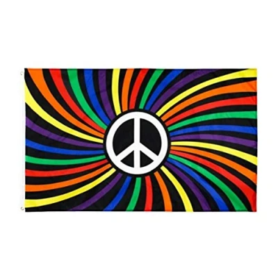 Image of Zonfer 1pc Rainbow Flag Pride Circler Peace Sign Festival Diversity Celebration for Party Decoration 3 * 5ft
