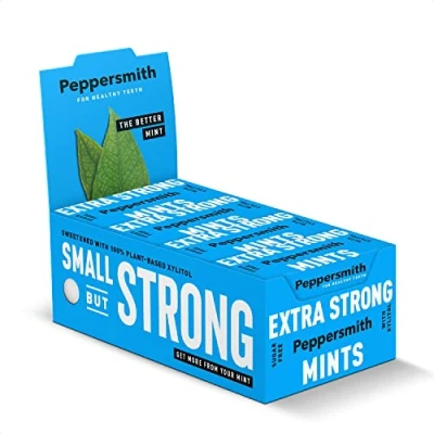 Image of Peppersmith Extra Strong Eucalyptus 100% Xylitol Sweetened Multipack Mints, Sugar Free and Good for Teeth — 48 x 15g Packs