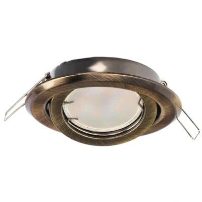 Image of EDO Recessed luminaire Spotlight Daira Brass swivelling Ceiling Round lamp Suitable for LED Halogen spot EDO777302