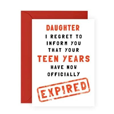 Image of Central 23 Funny Daughter Birthday Card 20th Cards for Women Twenty Year Old Gifts Her Twentieth Comes With Fun Stickers Made In UK
