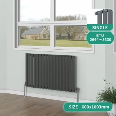 Image of NRG Anthracite Heated Towel Rail Straight Designer Bathroom Radiator 600x400mm