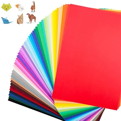 Image of FUKTSYSM Coloured Card New 24 Assorted Colours, A4 120 Sheet Pack 230gm, More Fun Crafting and Decorating, Sketch Cutting Paper, Colours