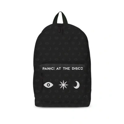 Image of Rocksax Unisex&#039;s Panic at The Disco Backpack 3 Icons, Black, 43cm x 30cm 15cm