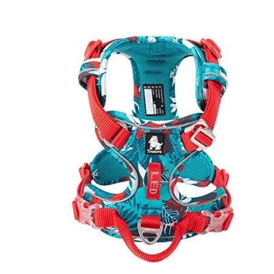 Image of WINHYEPET True Love No Pull Dog Harness,Adjustable Outdoor Vest Reflective Nylon Soft Pet Harness Suitable Small Medium Large Breeds TLH5653(amouflage Blue,L)
