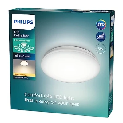 Image of Philips Moire LED CL200 Ceiling Light Round 6W Cool White