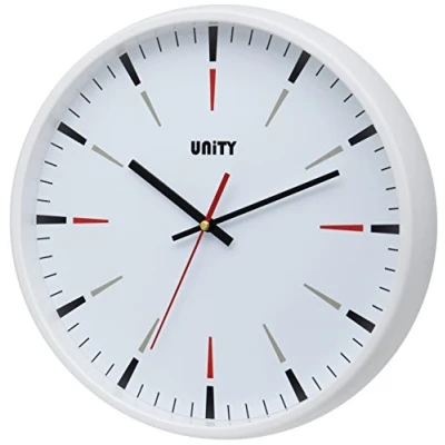 Image of Unity Wall Clock, Gibson, White, Silent Sweep, 32cm / 12.5 Inch