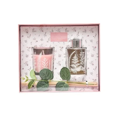 Image of Sleepdown Botanical Fragrance Diffuser and Candle Gift Set Elderflower &amp; Grapefruit 60ml/56g