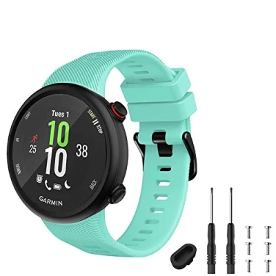 Image of GVFM Strap Compatible with Garmin Forerunner 45, Sport Silicone Wristband Arm Band Replacement Bracelet for 45 and Swim 2 (Teal)