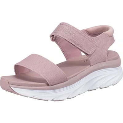 Image of SKECHERS Women&#039;s D&#039;LUX Walker New Block Sport Sandal, Blush Mesh, 2 UK