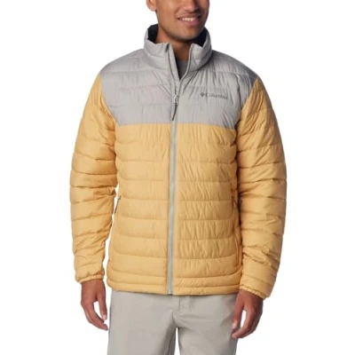 Image of Columbia Men&#039;s Powder Lite Jacket, Puffer Light Camel/Flint Grey, Size L